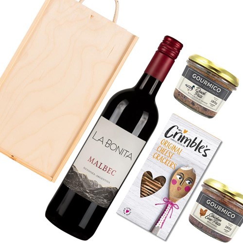La Bonita Malbec 75cl Red Wine And Pate Gift Box